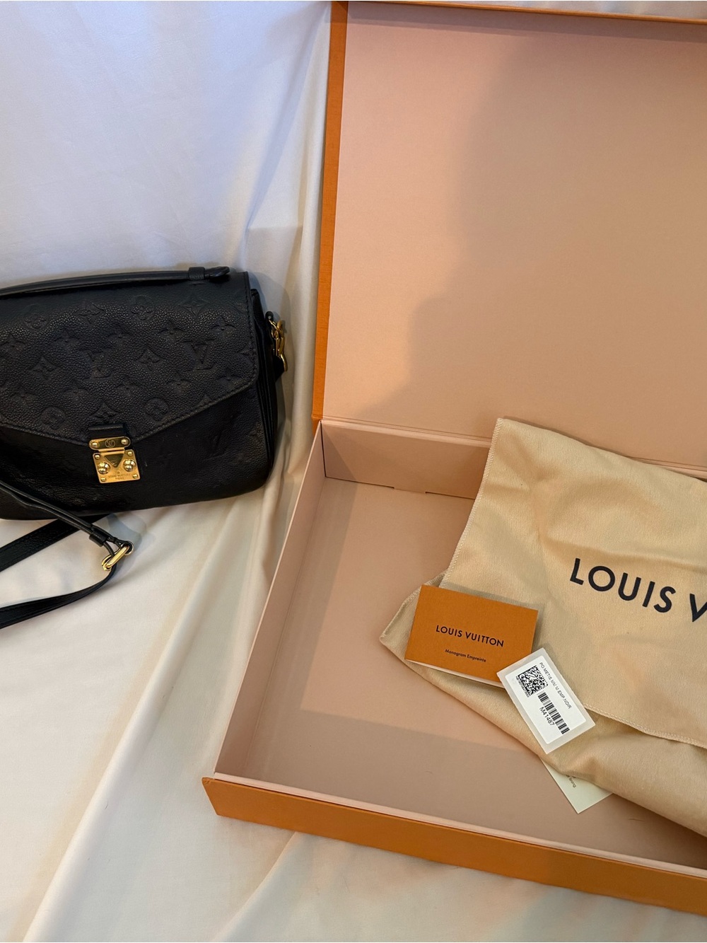 Louis Vuitton Black Leather Crossbody with Gold Hardware